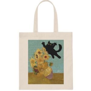 Van Gogh Sunflowers Cat Tote